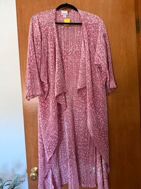 Pink leopard drapey cardigan